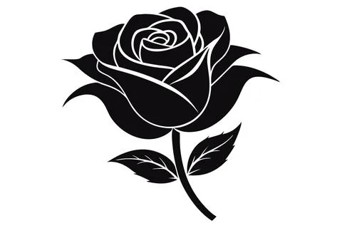 Silhouette-rose Stock Illustration