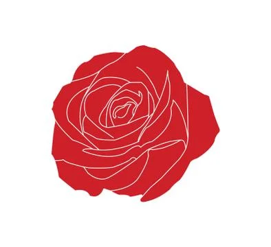 Silhouette rose on white background - Vector Stock Illustration