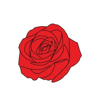 Silhouette rose on white background - Vector 스톡 일러스트