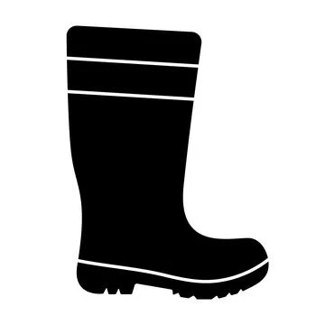 Silhouette of a Rubber Boot Vector Illustration Stock Illustration