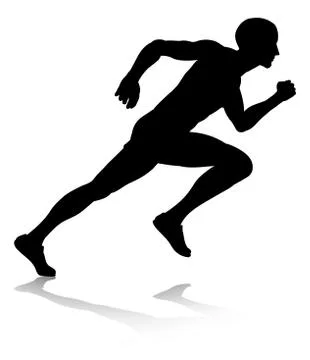 Silhouette Runner Sprinting or Running Illustrazione stock