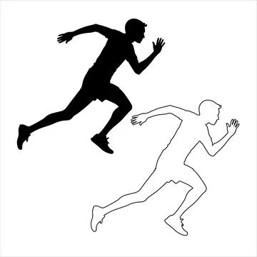 Silhouette of runners Stock Illustration