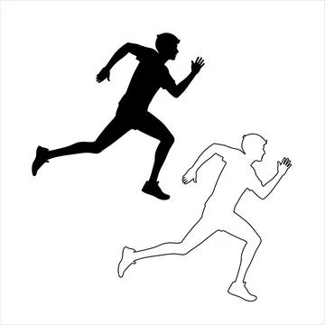 Silhouette of runners Stock Illustration