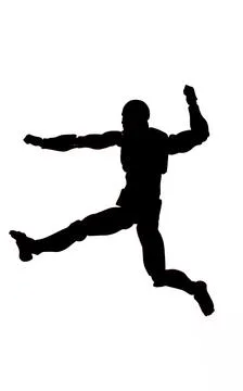 Silhouette of a running determined man on a white background Stock Illustration