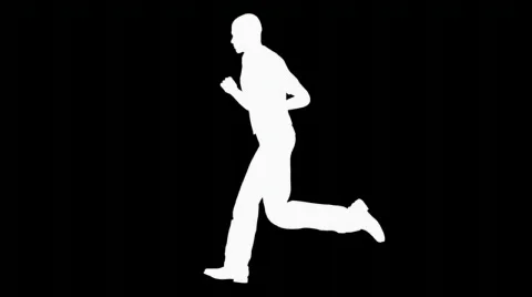 Silhouette of Running Man Stock Footage