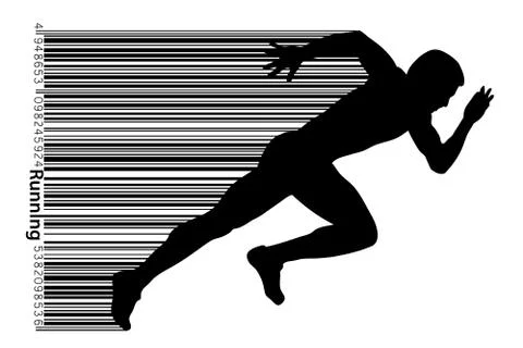 Silhouette of a running man. Stock Illustration