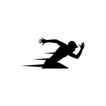 Silhouette running man sprinter explosive start, perfect for marathon and rac Stock Illustration
