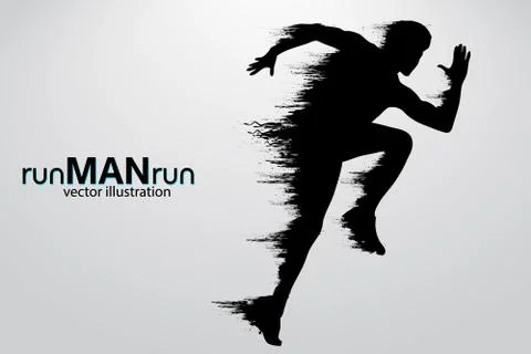 Silhouette of a running man. vector illustration Illustrazione stock