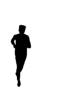Silhouette of a running man on a white background Stock Illustration
