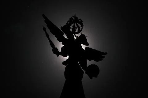 The silhouette of the Russian double-headed eagle on Red Square in Moscow Stock Photos