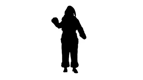 Silhouette Santa Claus Dancing Vídeos de archivo 70540159