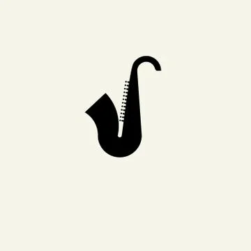 Silhouette Saxophone vector Stock Illustration