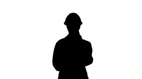 Silhouette Scientist Using Phone Texting Message. Stock Illustration