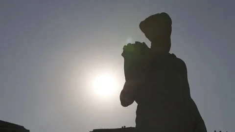 Silhouette sculpture Stock Footage 104046615
