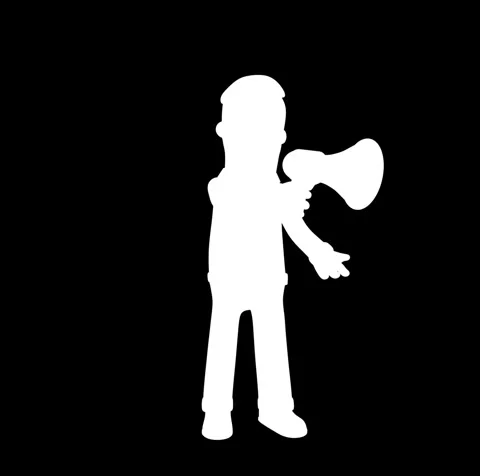 Silhouette Series of Characters on Black Background with Various Gestures Stock Footage 341922325