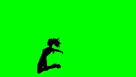 Silhouette Of A Sexy Woman Dancing Isolated On Green Screen Stock Footage