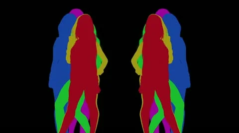 Silhouette shadow dancer disco party female sexy Stock Footage 12461828