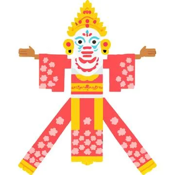 Silhouette Shadow Puppet Art Handmade Performance Illustrazione stock