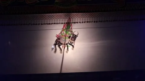 Silhouette Shadow Puppet Show Thai Folk Art Nang Talung Performance Stock Footage 331918480