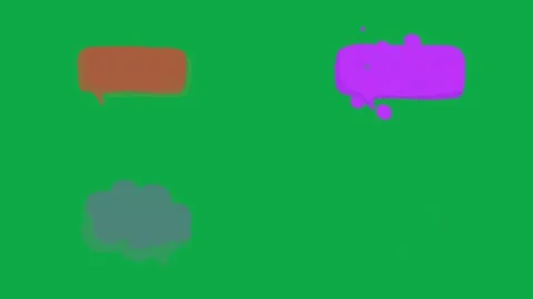 Silhouette Shape Blank Dialogue animation on green screen comic pop art bubble Stockbeeldmateriaal 334704470