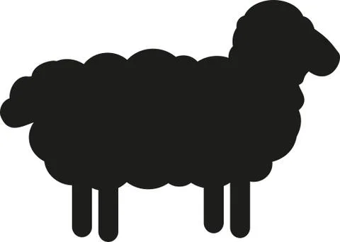 Silhouette of a sheep Stock Illustration