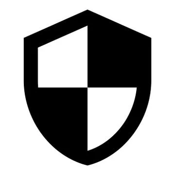 Silhouette shield or security icon vector illustration. Illustrazione stock