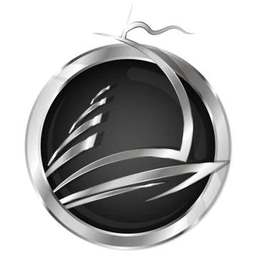 Silhouette of ship with sails Stock Illustration