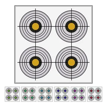Silhouette shooting target cartoon vector graphic Stock Illustration