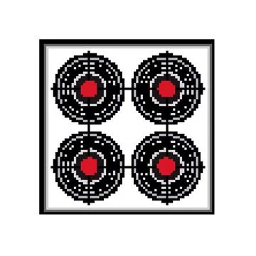 Silhouette shooting target pixel art vector illustration Stock Illustration