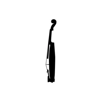 Silhouette of the Side View Violin Stock Illustration