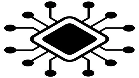 Silhouette of simple isometric schematic chip or component for microcircuits  Stock Illustration