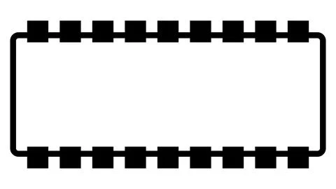 Silhouette of simple schematic chip or component for microcircuits isolated Illustrazione stock