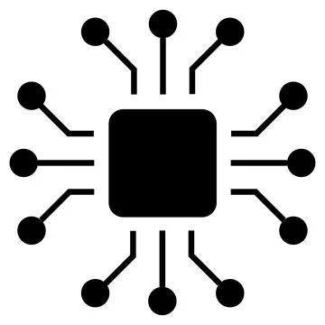 Silhouette of simple schematic chip or component for microcircuits isolated. Stock Illustration