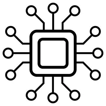 Silhouette of simple schematic chip or component for microcircuits isolated. Stock Illustration