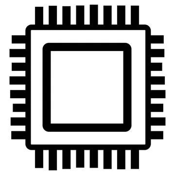 Silhouette of simple schematic chip or component for microcircuits isolate... Stock Photos
