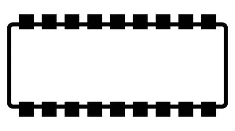 Silhouette of simple schematic chip or component for microcircuits isolate... Stock Photos