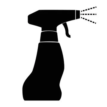 Silhouette Simple Vector Icon, Spray Bottle Stock Illustration