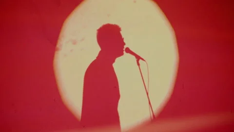 Silhouette of the singer Stock Footage 92546596