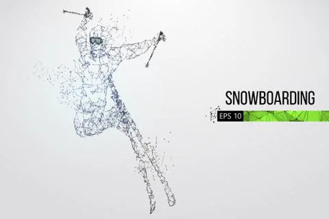 Silhouette of a skier jumping isolated. Vector illustration Stock Illustration
