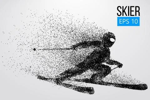 Silhouette of a skier jumping isolated. Vector illustration Illustrazione stock