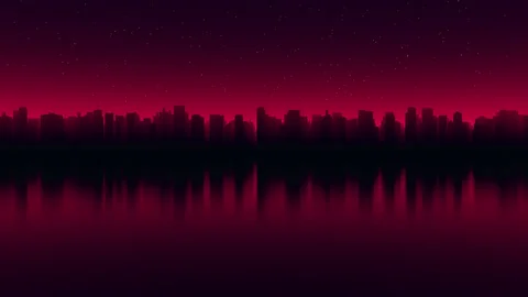 Silhouette Of Skyline Loop Stock-Footage 233756929