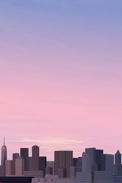 Silhouette skyscraper front view with dramatic sky vertical background grap.. 스톡 일러스트