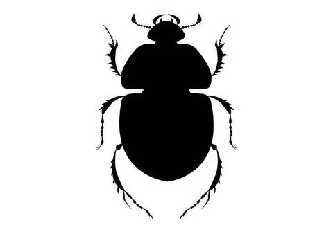 Silhouette of a small beetle insect on white background イラスト素材