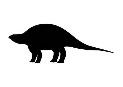 Silhouette of a small dinosaur walking on plain surface Stock Illustration
