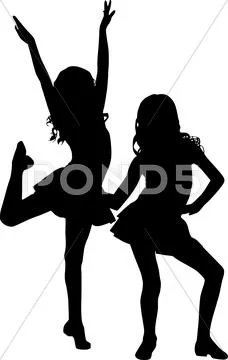 Silhouette small friends Stock Illustration