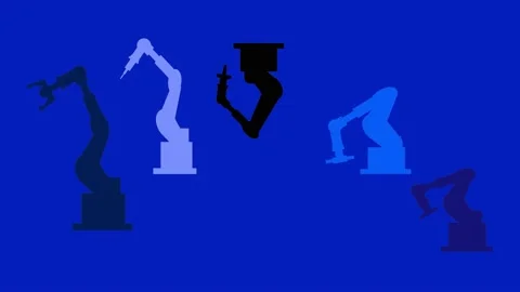 Silhouette smart factory Video stock 149014996