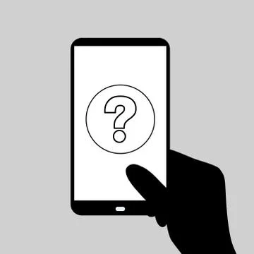 Silhouette of a smartphone in hand Stock Illustration