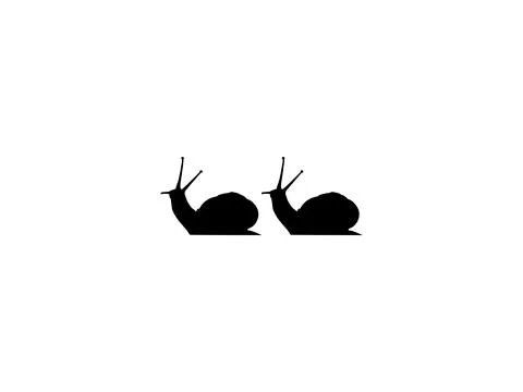 Silhouette of the Snails are also called Escargot, Flat Style Stock Illustration