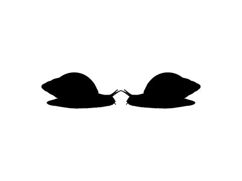 Silhouette of the Snails are also called Escargot, Flat Style Illustrazione stock