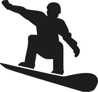 Silhouette of a snowboarder Stock Illustration